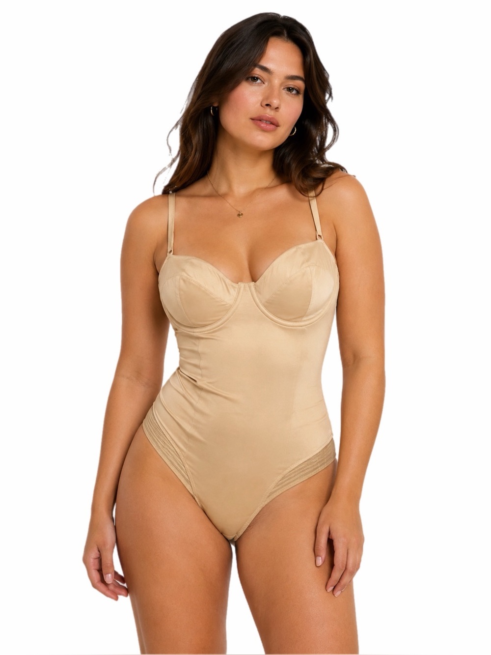 80s/90s European Vintage Triumph Shapewear Bodysuit (Nude) Size 36C/L